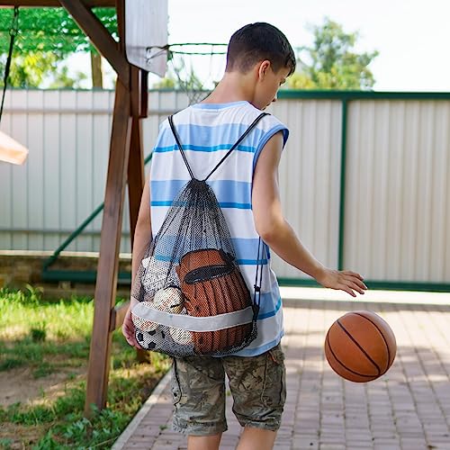 Saintrygo 20 Pcs Reflective Mesh Drawstring Bag 16.54 x 13.78 Inch Quick Drying Swimming Sport Beach Bag for Woman Man(Black)3