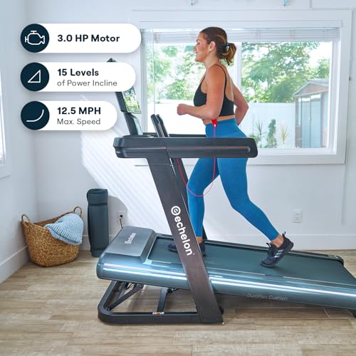 Image of Echelon Stride 50-RCX Treadmill | LED Display, 3.0 Peak HP Quiet Motor, 12.5 MPH Max Speed, 15% Incline, Cushioned Deck, Bluetooth, USB & Wireless Charging for Home Gym Fitness
