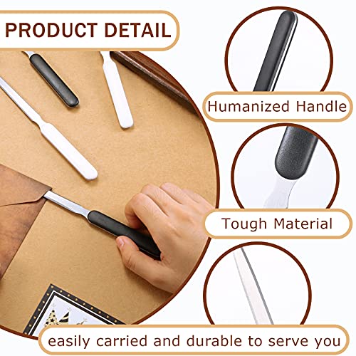 Kosiz Letter Opener Knife Stainless Steel Envelope Openers Lightweight Mail Slitters Letter Knives For Office Home Supplies, 4 Pieces (White, Black) #TOP2