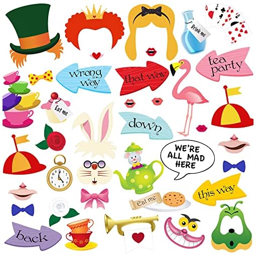40 Alice in Wonderland photo booth props
