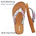 Ampeo Women's Arch Support Flip Flops Comfortable Casual Summer Beach Thong Sandals,Green Floral,Size 8