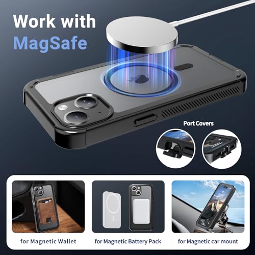 Image of jaroco Magnetic for iPhone 15 Case Heavy Duty Protection Black