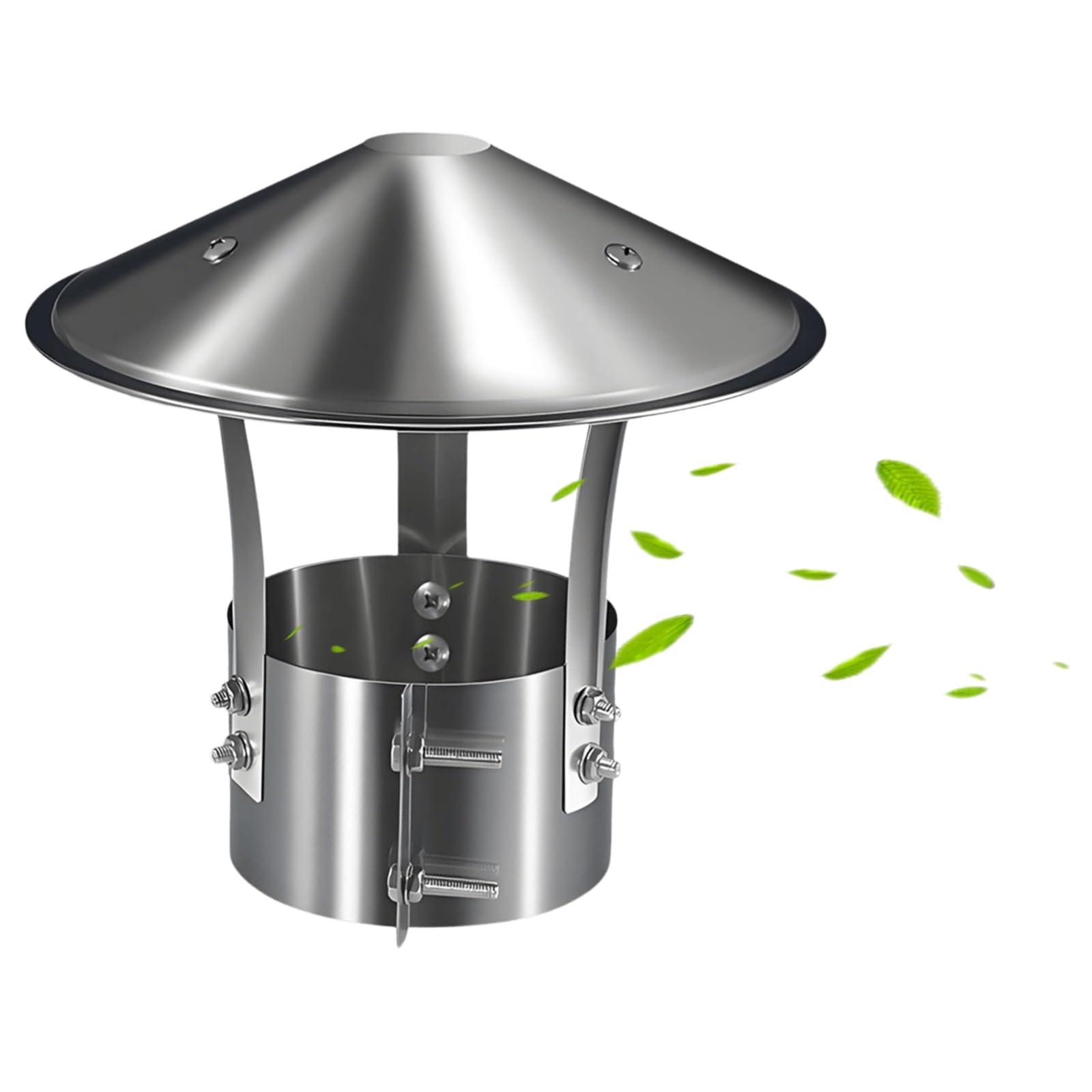 GKSNCJSMF 201 Stainless Steel Chimney Cowl Rain Cap,Round Roof Chimney caps, Anti Down Draught Vent Top,Flue Pipe Cover for Wood Stoves, Fireplaces & Ventilation 75-315mm(130mm/5.11in)