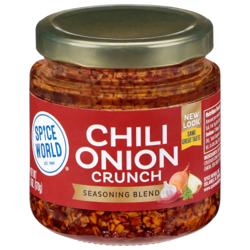 Spice World Chili Onion Crunch Seasoning Blend – Ready-to-Use Seasonings for Cooking - 6oz Blend Adds Savory Flavor and Heat to Stir-Fries, Chili, Stews, Asian Dishes, and More