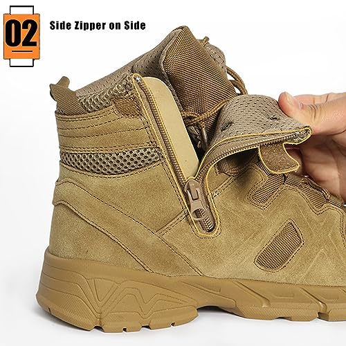 BPKW Men's Hiking Trekking Backpacking Leather Boots Mountaineering Motorcycle Shoes Casual Work Boots3