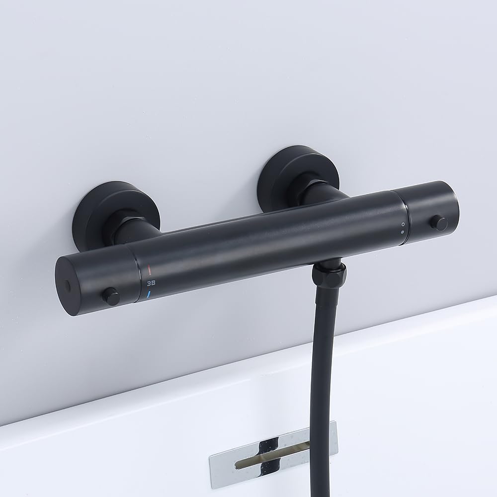 Gothern Thermostatic Shower Mixer Bar, Exposed Chrome Anti-Scalding Constant Temperature Thermostatic Mixer Bar - Shower Valve Only - Image 2