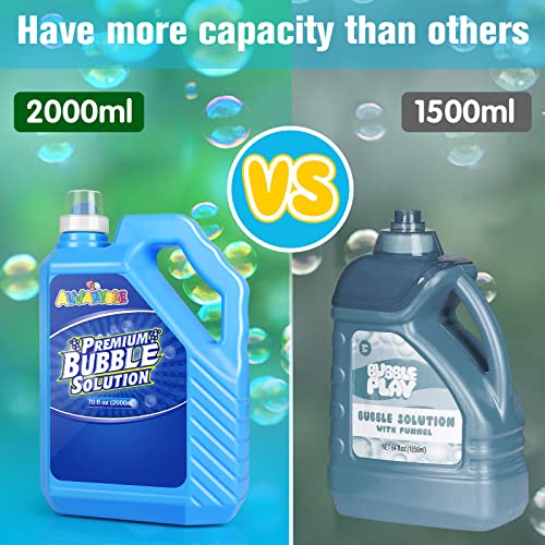 Image of Bubble Solution Refill 70 OZ | Pre-Mix Premium Bubble Refill Solution No Measuring Required | Bubbles for Kids | Bubbles Refills | Bubbles Bulk | Bubble Machine Solution | Kids Easy Grip Bottle