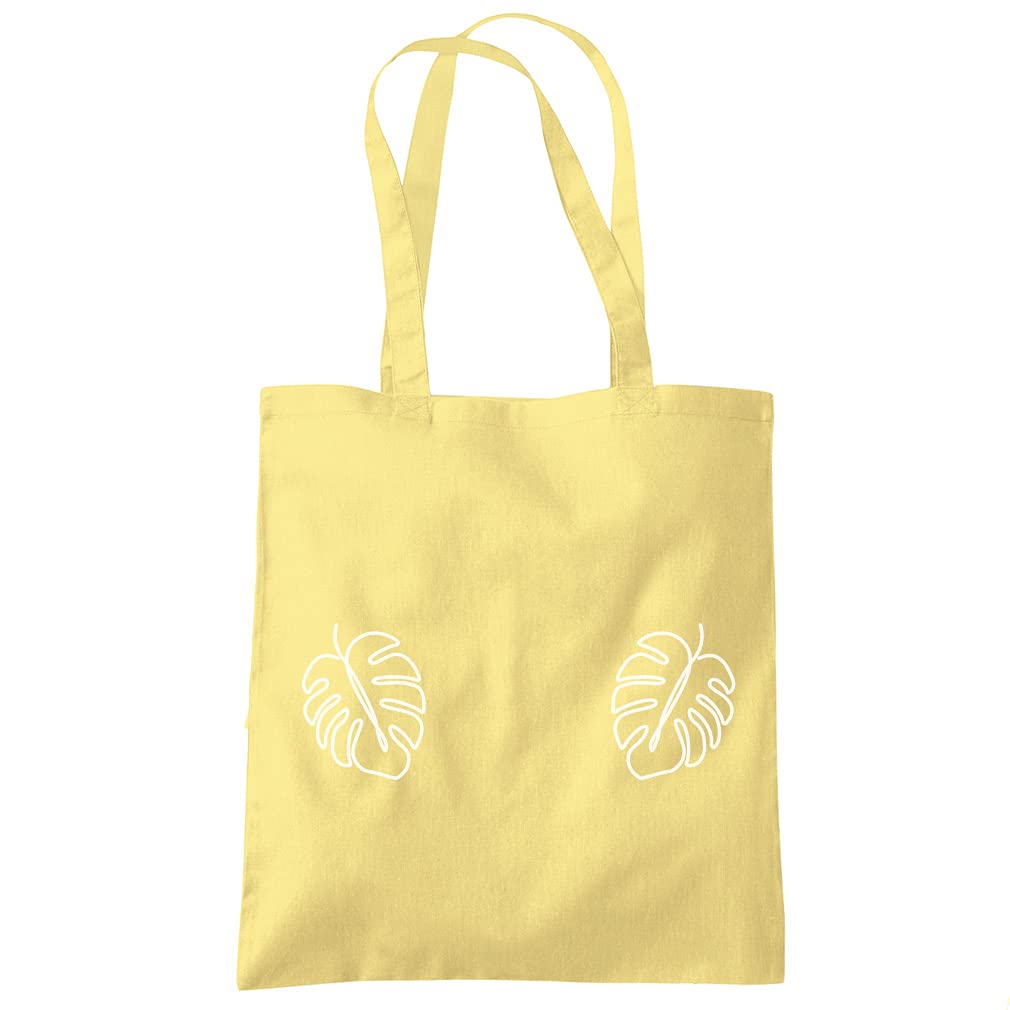HotScamp Monstera Leaf Palm Plant - Tote Shopping Bag - Houseplant Cute Nature One size lemon yellow