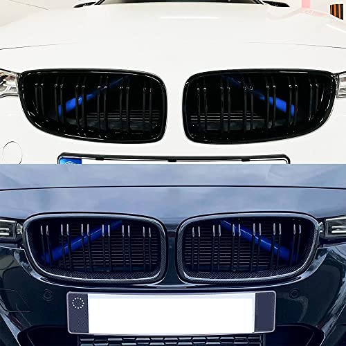 Image of SANRILY For BMW Grill Stripes Accessories Premium Grille Inserts Trims for BMW F20 F30 2012-2016, 1 2 3 Series 328i 320i 4 Series F36 Grill Inserts-Blue