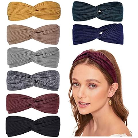 TERSE Headbands Women Elastic Headband Boho Twist Bow Hair Bands Hair Accessories for Women Girls 8 Pack Cover