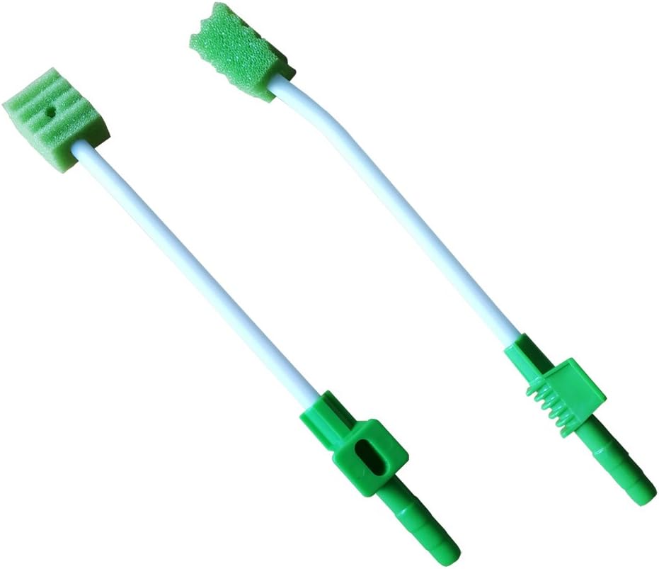 Disposable Suction Swab, Suction Device Sponge Swab,Oral Cleaning Swab for Unconscious elderly (Green 50 counts)