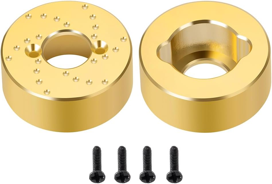 Scx30 Wheel Weights, 2pcs Brass Rear Wheel Steering Weights for Axial SCX30 Crawler (Brass Weight)