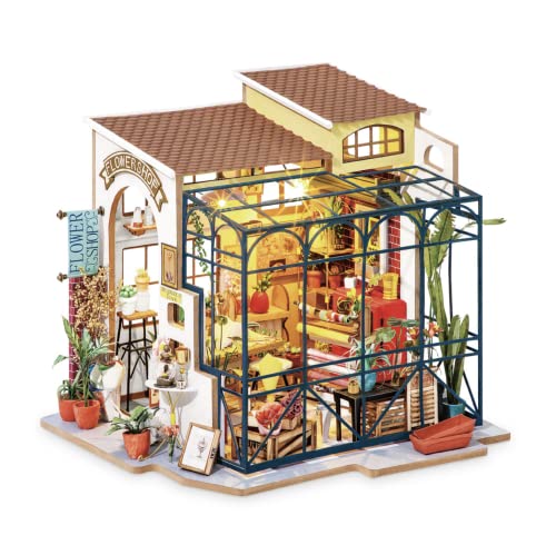 Robotime Emilys Flower Shop Maison poupees Miniature, Birch, Multi Color, Taille unique Cover