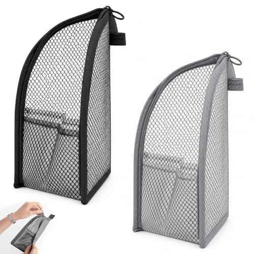 ReignSword Paquete de 2 bolsas de aseo de pie, bolsa de cosméticos de viaje de EVA resistente al agua, organizador de artículos de tocador con cremallera, bolsa de almacenamiento de maquillaje