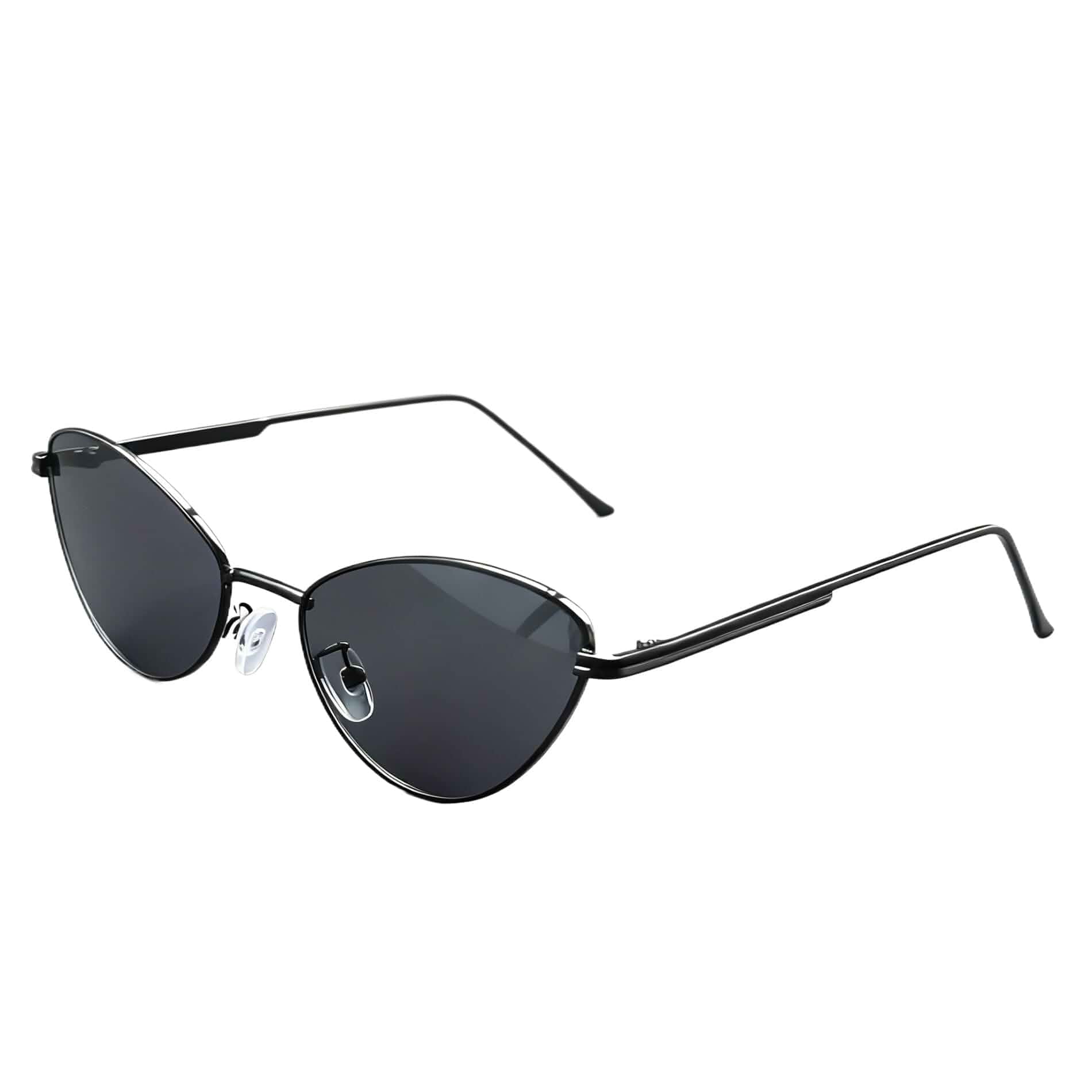 ENSARJOE Slim Metal Cat-Eye Sunglasses for Women - Minimalist Frame with UV Protection Tinted/Gradient Lenses