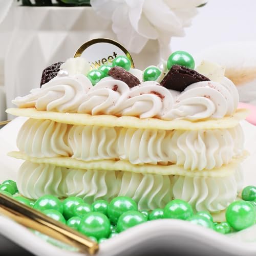 Image of Green Sprinkles for Cake Decorating, 130g /4.6oz Edible Green Pearl Sprinkles Mix, Sugar Candy Pearls for Baking, Cookie Decorations and Cupcake Toppings, Wedding Party Christmas Supplies