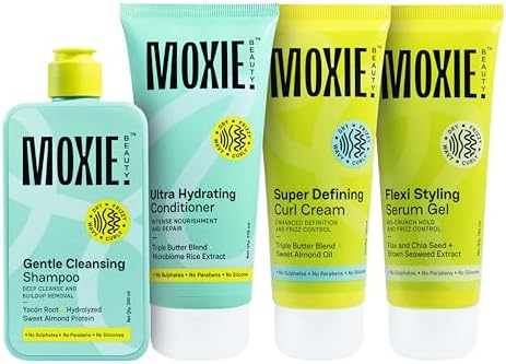 Moxie Beauty Curly Routine Set, Full-Size 4-Step Curl Care System | 615ml
