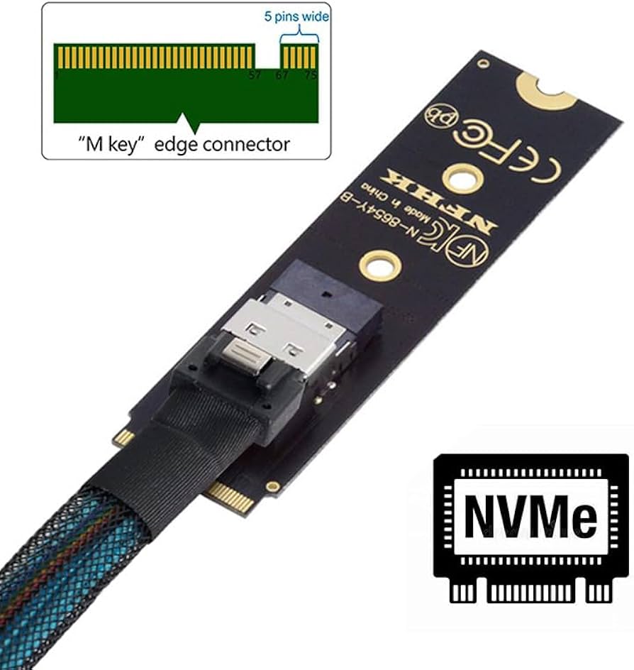 Amazon.co.jp: cablecc NGFF M-Key NVME オス-メス 延長ケーブル SFF