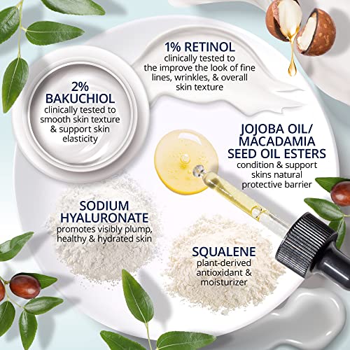 Plexaderm Dual Action Repair 1% Retinol Face Cream. Anti Aging Cream Serum With Retinol, Bakuchiol, And Hyaluronic Acid To Fight Fine Lines And Wrinkles, 1 Fl. Oz. #TOP2