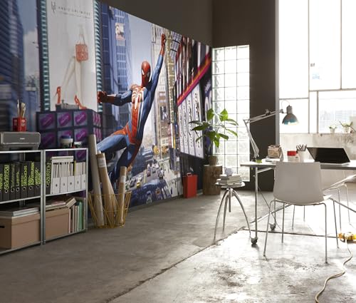 Komar Papier peint photo non tissé Marvel Spider-Man City Swing - Dimensions : 400 x 250 cm - Pour chambre d'enfant