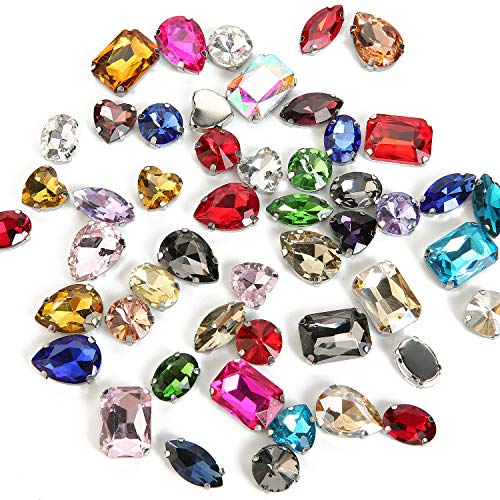 Sew-On-Rhinestones-Choupee-48PCS-Mixed-Shapes-Flatback-Sew-On-Glass-Rhinestone-Sewing-Claw-Rhinestone-for-Craft-Clothes-Garments-Dress-Earring-Belt-and-Shoes-Mixed-Silver-Claw Sew-On-Rhinestones-Choupee-48PCS-Mixed-Shapes-Flatback-Sew-On-Glass-Rhinestone-Sewing-Claw-Rhinestone-for-Craft-Clothes-Garments-Dress-Earring-Belt-and-Shoes-Mixed-Silver-Claw