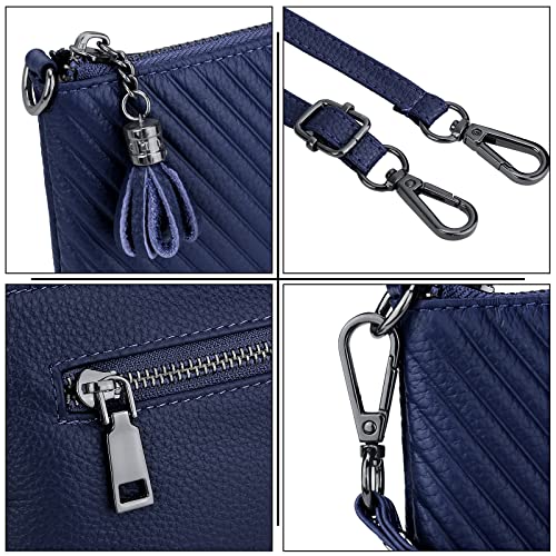 Image of Uromee Genuine Leather Wristlet Wallet Clutch Purses with Detachable Chain