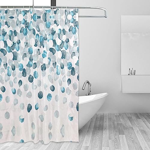Rideau de douche bleu TOMPPY géométrique imperméable en polyester - 4