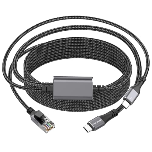 Câble Type-C à RJ45 3M pour télétravail stable avec alimentation intégrée 100W