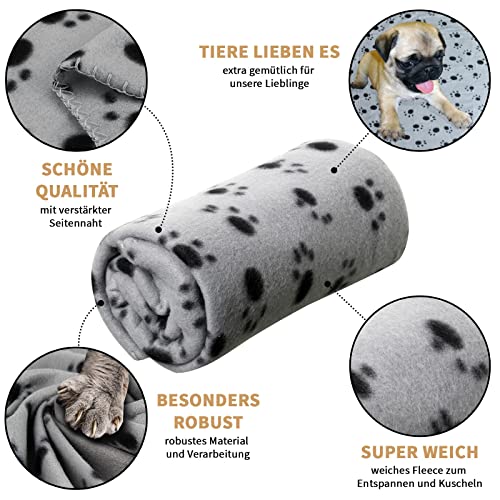OMH nutrition OH MY HEALTH Katzendecke Fleecedecke 3er Pack Hund Katze Hundedecke waschbar weich Decke Überwurf 70cm x 100cm
