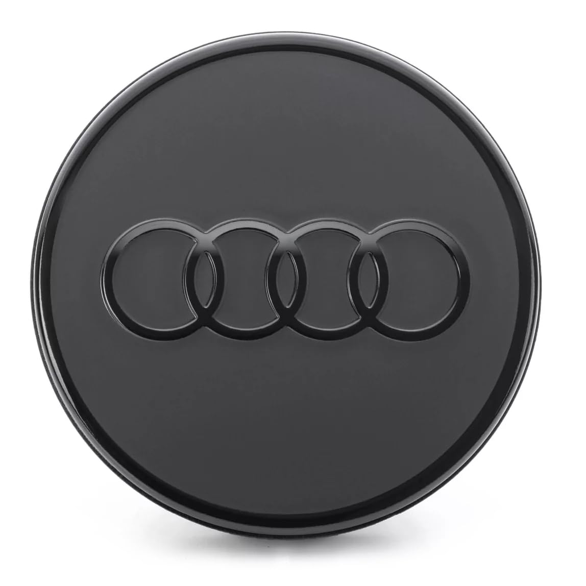 Audi Coprimozzo Originale, Nero Lucido/Opaco, Alluminio, Set da 4, Diametro Interno 55mm/Esterno 61.5mm, per Cerchi in Lega, 85H071006A