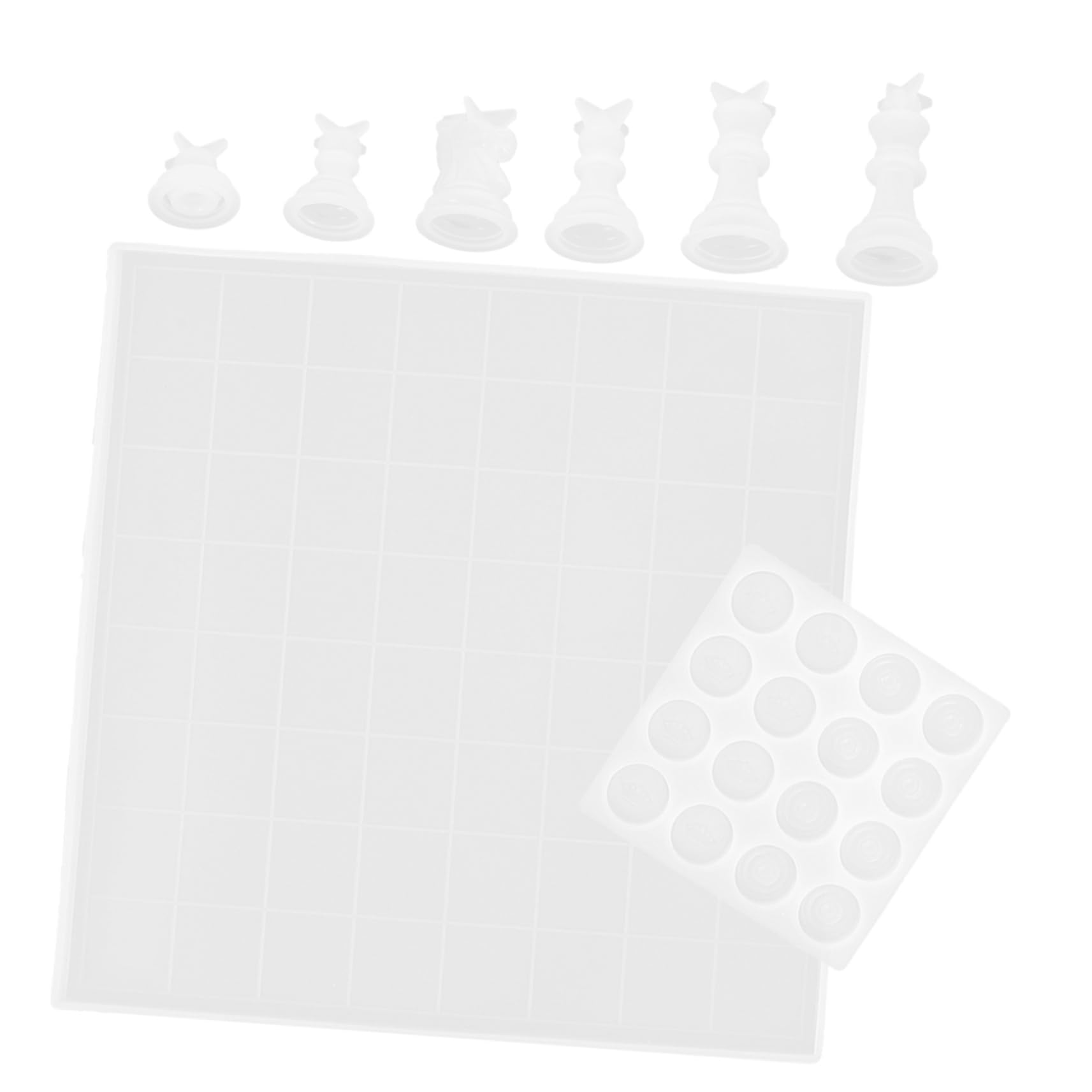 1set Stampi Per Scacchi Silicone Mold Per Creazione Di Pedine Da Scacchi Flessibile e Riutilizzabile Per Appassionati e Fai Te