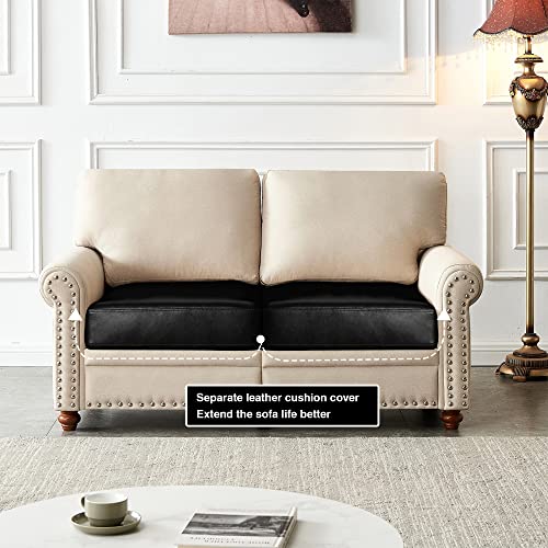 Pu Leather Stretch Individual Seat Cushion Covers Waterproof Sofa Covers Couch Cushion Covers Slipcover Sets Sofa Seat Cushion Slipcover For 2 Seater Replacement Furniture Protector (2 Pack) #TOP1