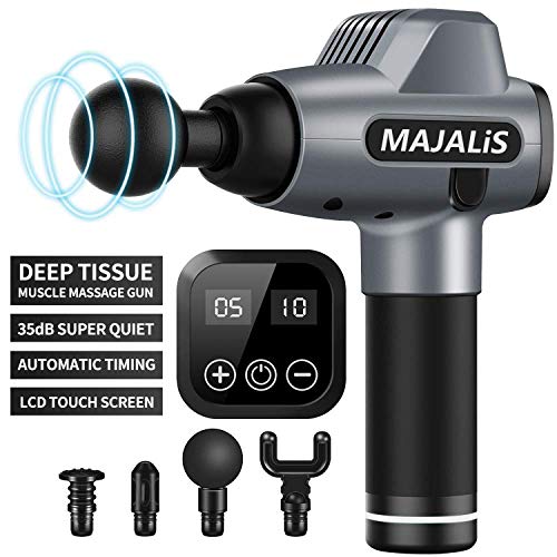 Preisvergleich Produktbild Massagepistole, MAJALIS Handmassagegerät Elektrische Deep Tissue Muskelmassagepistole für Nacken Schulter Rücken Massage Gun, Kabelloses Percussion-Massagegerät Körper Entspannen