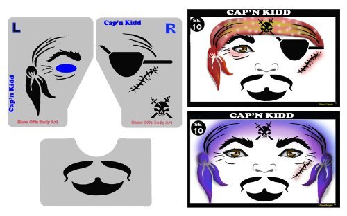 Face Painting Stencil - StencilEyes Cap'n Kidd - Pirate