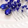 Ushiny Accessoires de cheveux de mariée en cristal bleu Peigne à cheveux en strass pour femmes et filles #5