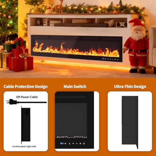 Image of GarveeTech 88 inch Electric Fireplace Recessed Wall-Mounted