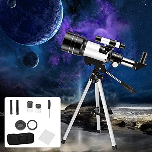 Telescopio refractor 70mm 15X-150X con trípode y mochila miniatura 1