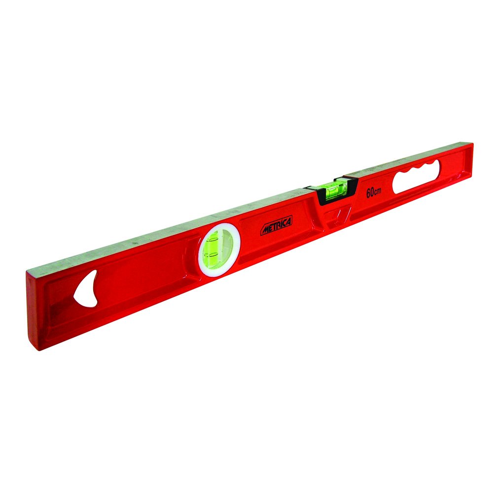 Metrica 31096 Livella Professionale, Rettangolare Base Magnetica, 2 Fiale, 60 cm