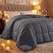 Utopia Bedding Comforter Duvet Insert, Quilted Comforter with Corner Tabs, Box Stitched Down Alternative Comforters Queen Size (Grey)