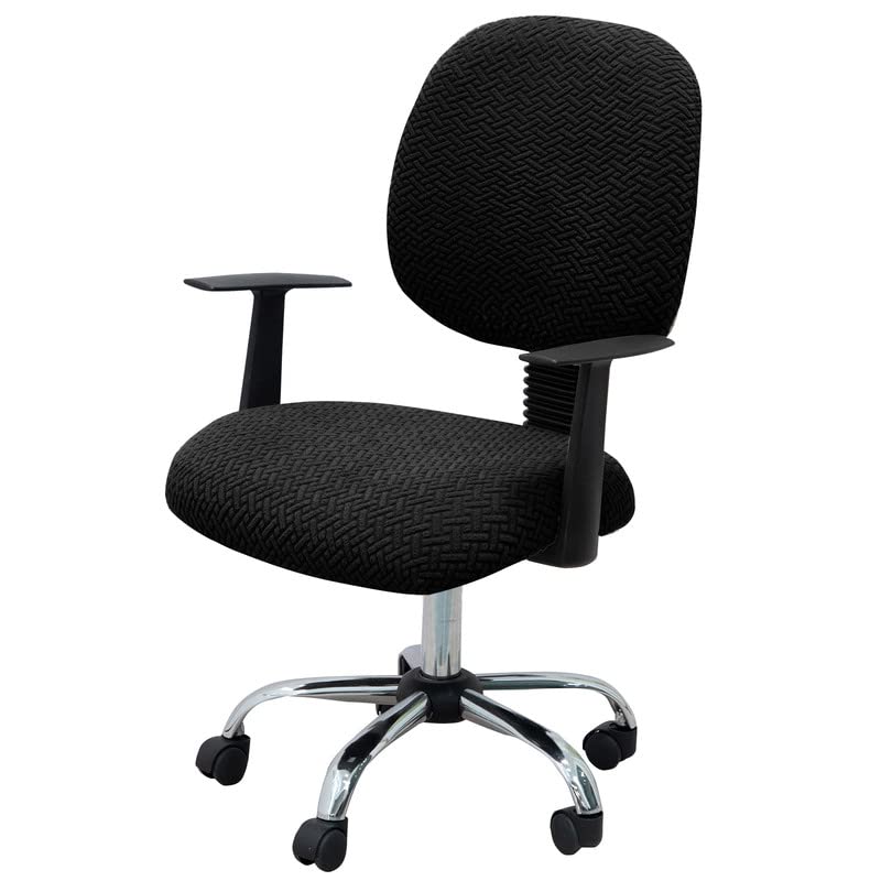jianyana Computer Office Chair Covers Stretch Universal Desk Chair Slipcovers Separate Removable Rotating Armchair Cover Protectors