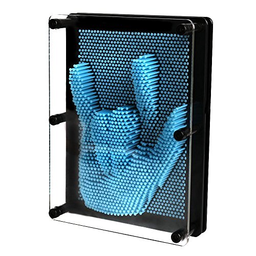 IUUWTMV 3D Clone Pin Art Sculpture Pin Impression Toy Home Office Desktop Toy for Kids Adults Gift, Large Size, Blue … - Thumbnail 6