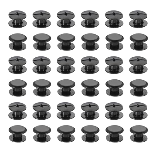 PATIKIL 50 juegos de tornillos Chicago, 4 mm l Chicago, tornillos Phillips Binding Post Tornillos Pernos de cuero remaches sujetadores conectores para cinturón de cuero Scrapbook álbumes de fotos,