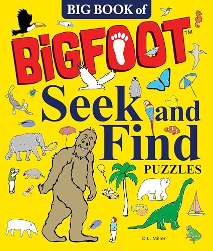 Big Book of BigFoot Seek and Find Puzzles (Happy Fox Books) Board Book for Ages 6+ to Find Hidden Objects and Animals in The Great Barrier Reef, a Land of Dinosaurs, Antarctica, and More