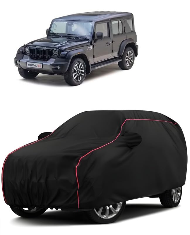 NEXTON Waterproof Car Cover for Mahindra Thar Roxx with Mirror Pockets (for All Mahindra Thar Roxx Models) Heavy-Duty Belt & Buckle Lock Triple Stitching, & Elastic Edges All Weather Protection-image-46