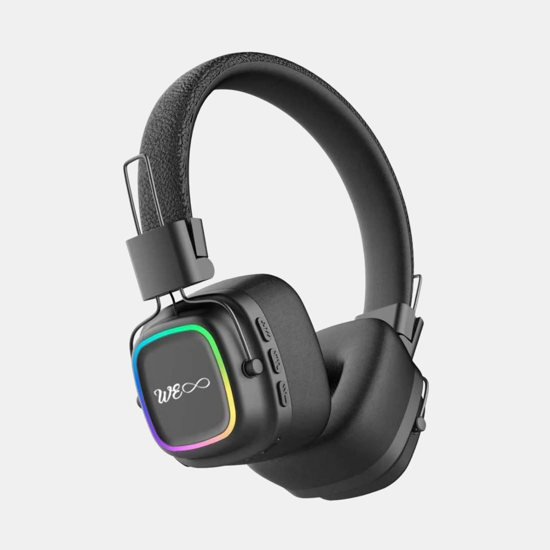 WALTA ELITE Zing, Wireless Over Ear Headphones with Mic, 50Hrs Playtime, V5.3 Bluetooth Headphones, Deep Bass, Type-C Quick Charging, Lightweight & Foldable, RGB Lighting (Black)-image-45