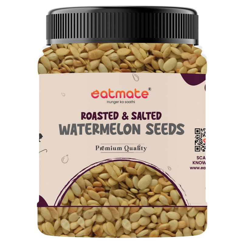 Eatmate Roasted & Salted Watermelon Seeds 250g | High Protein Magaj & Tarbuj Beej | Magnesium, Iron & Potassium Rich Healthy Snack | Natural Vegetarian Seeds for Eating, Baking & Cooking (250g)-image-31