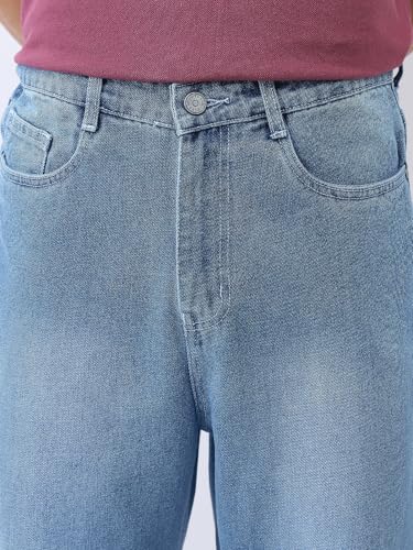 Image of Urbano Fashion Men's Loose Baggy Fit Washed Jeans Non-Stretchable