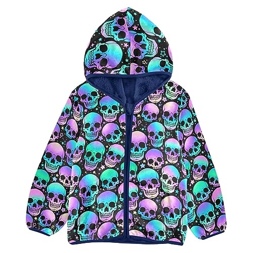 Bright Skulls Boys Fleece Hoody Jacket Zip Up Coat Warm Fall Winter Plush Jacket Long Sleeve Outerwear