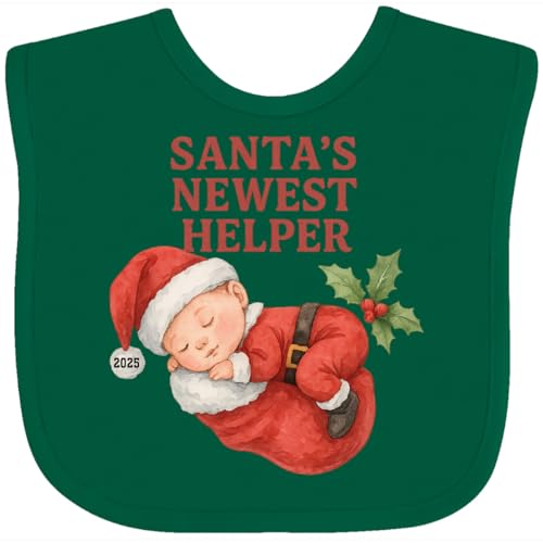 inktastic Baby's First Christmas 2025 Cute Santa Illustration Baby Bib