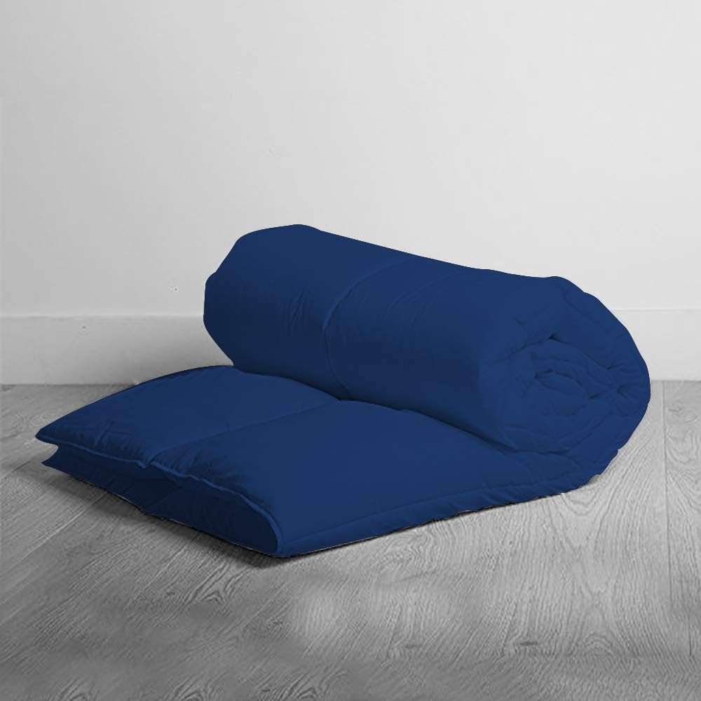 BedDecor 300 GSM Down Alternative Super Soft Premium Quality Microfiber Filling Comforter 600TC Solid 100% Egyptian Cotton (Royal Blue,Full)